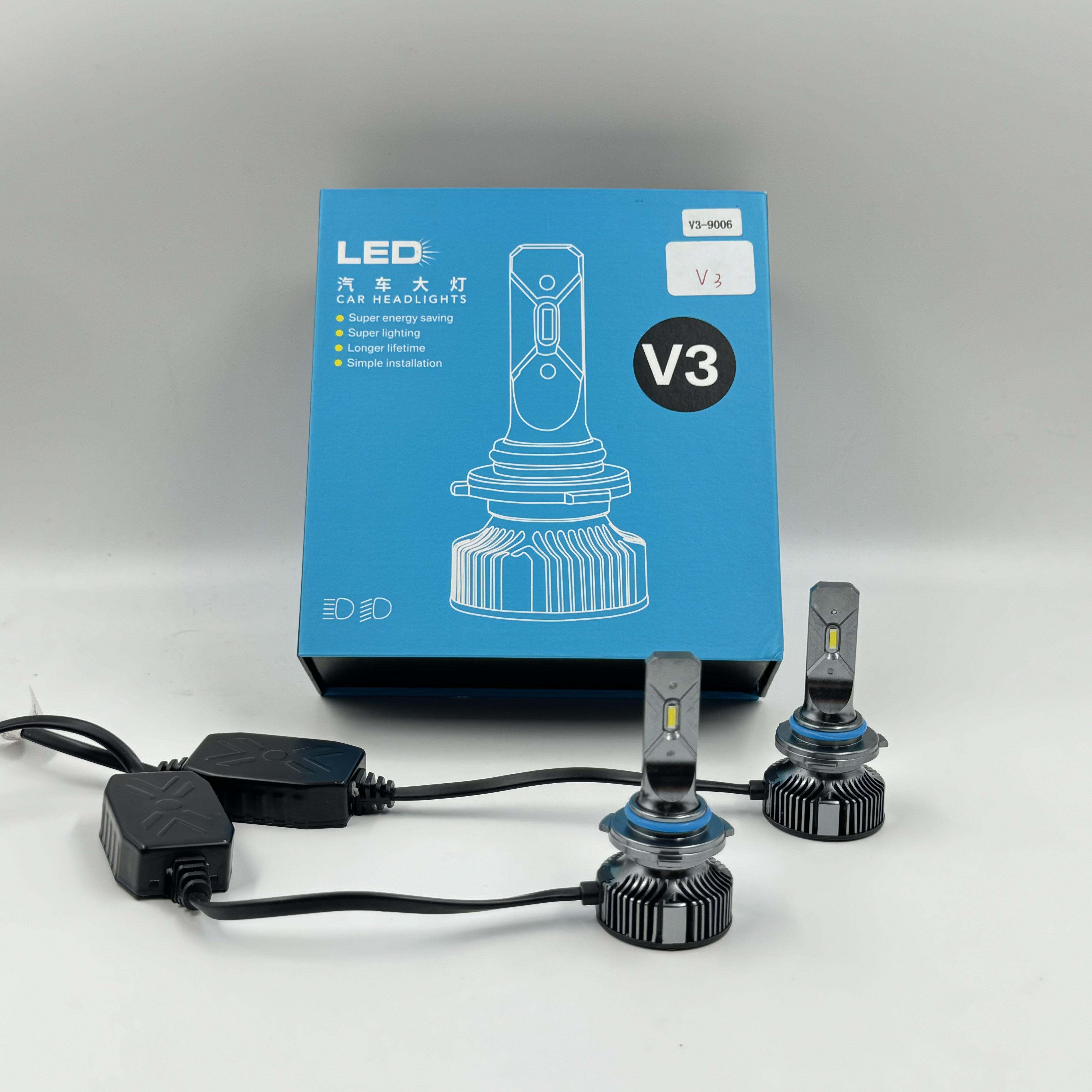 V3 Auto Lighting System H7 H11 H4 Led Headlamp Bulb 9006 with EMC Can-bus Large Size LED Chip Led Headlights for Vehicle Cars